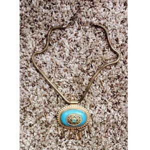 Teal and Gold Necklace
